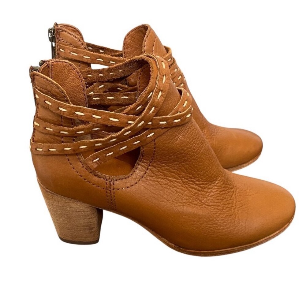 Frye Naomi Pickstich Whiskey leather bootie